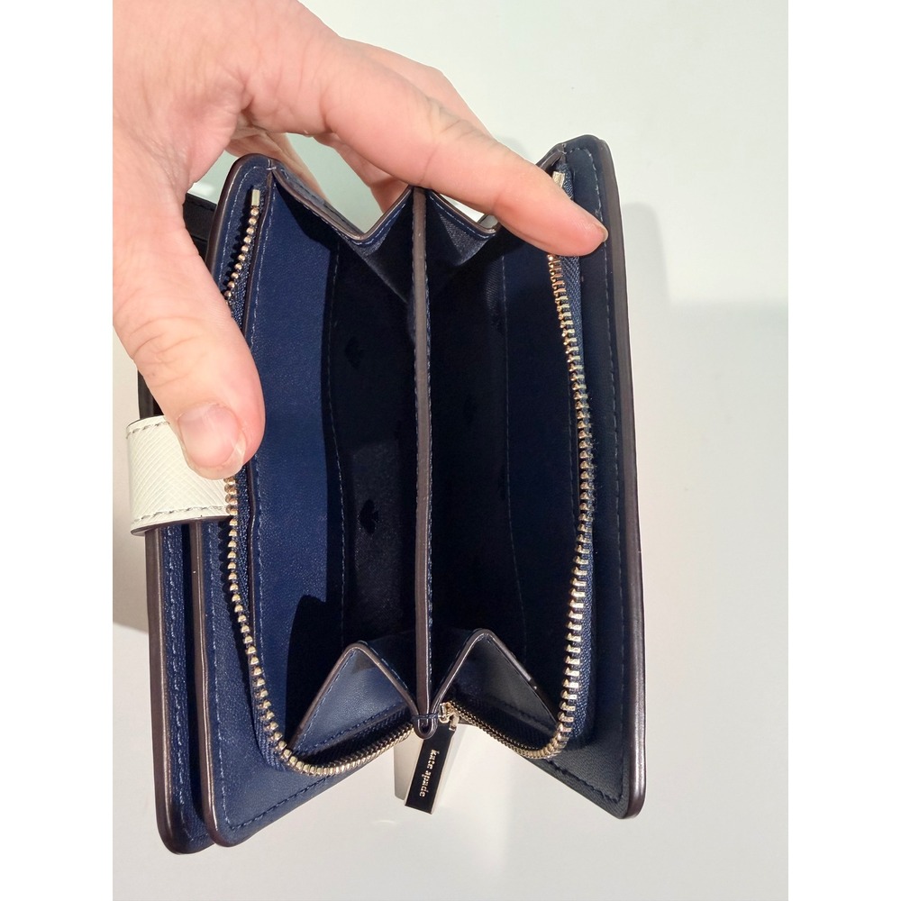 Kate Spade New York Colorblock Saffiano Leather Bifold Wallet Red White Navy View 6